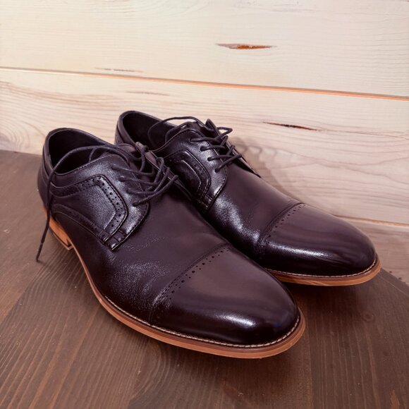 STACY ADAMS Men\'s Dress Shoes 11W Black Cap Toe Lace Up Dickinson Formal Work main image 13
